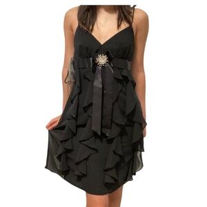 Cache Y2K Babydoll Ruffle Cocktail Dress Size 6 Party
